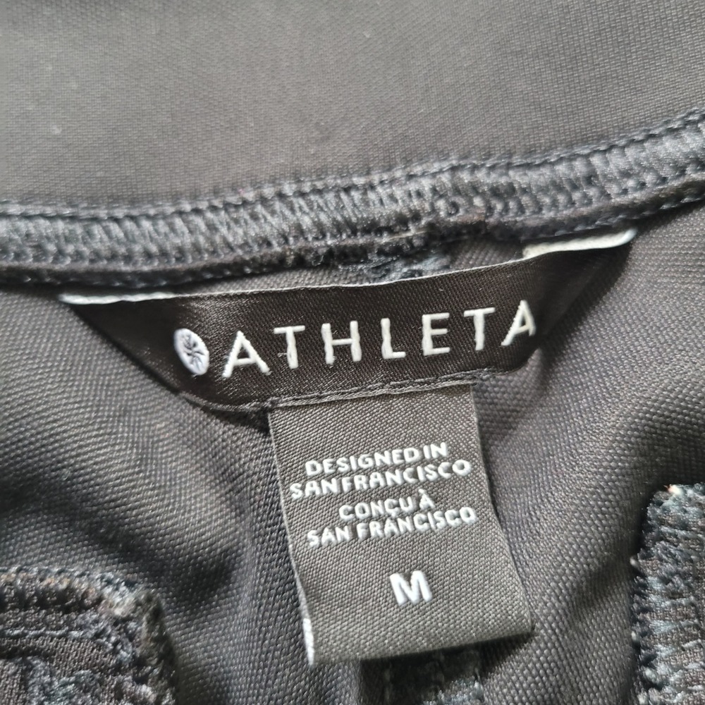 Athleta Size M Black Zip‎ Ankle Athletic Leggings Pants Delancey Tight - Picture 5 of 8